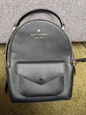 kate spade black mini saffiano backpack